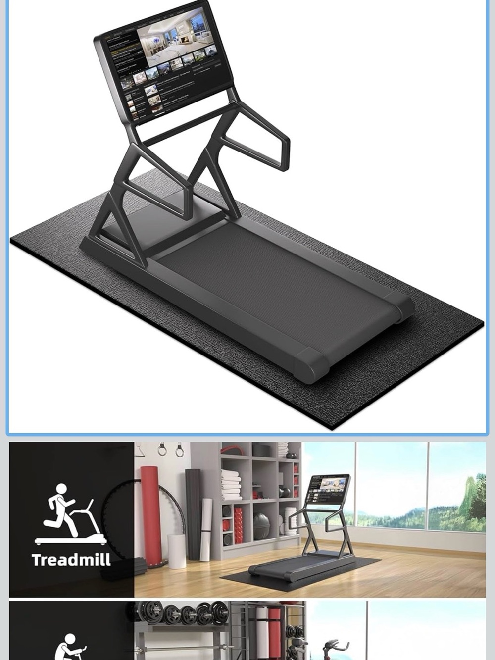 Treadmill Mat, 68”x 24”
6mm Thick Exercise Equipment Gym Mat